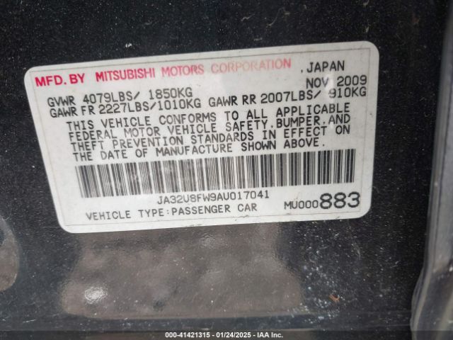 2010 MITSUBISHI LANCER JA32U8FW9AU017041 Photo 8