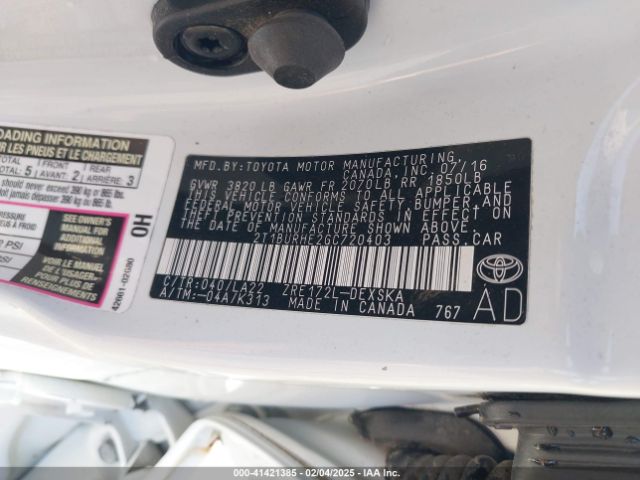 2T1BURHE2GC720403 Toyota Corolla S Premium