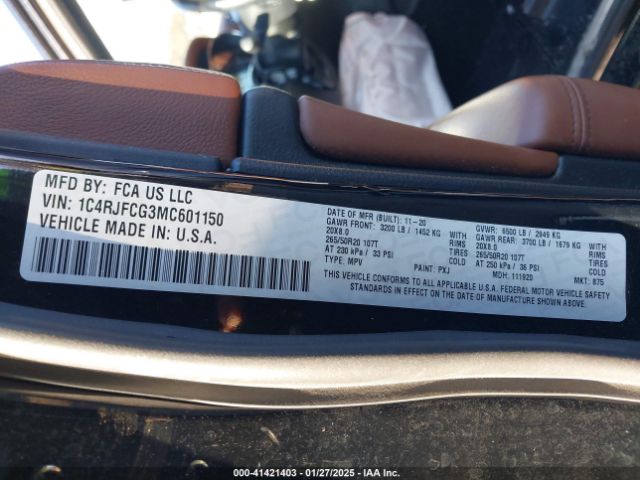 2021 JEEP GRAND CHEROKEE 1C4RJFCG3MC601150 Photo 8