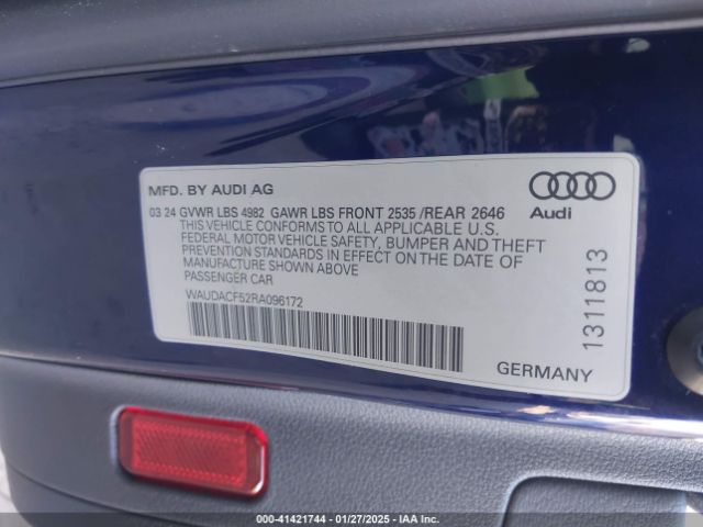 WAUDACF52RA096172 Audi A5 Sportback Premium 45 Tfsi S Line Quattro S Tronic