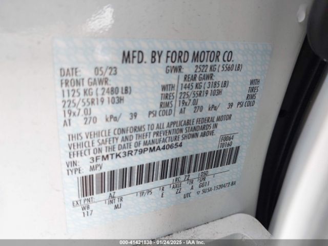 3FMTK3R79PMA40654 Ford Mustang Mach-e Premium