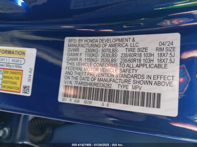 7FARS5H80RE036282 Honda Cr-v Hybrid Sport-l