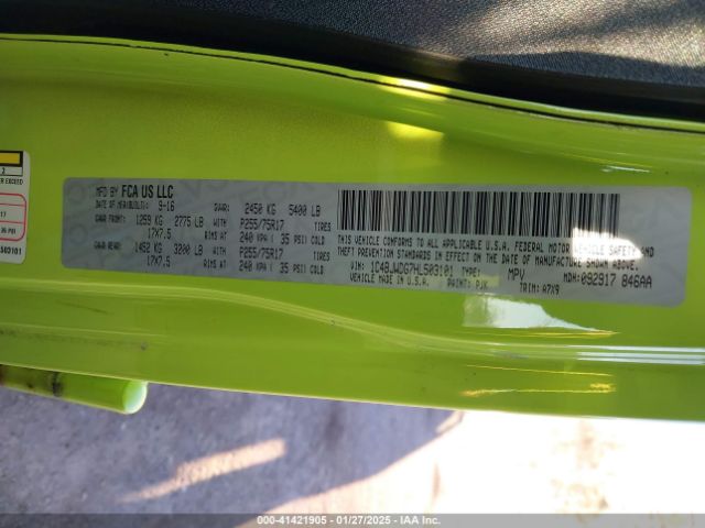 1C4BJWDG7HL503101 Jeep Wrangler Unlimited Sport 4x4
