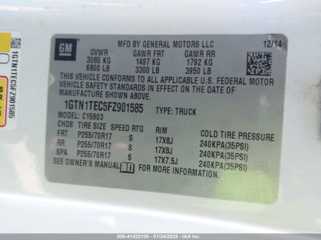 2015 GMC SIERRA 1500 1GTN1TEC5FZ901585 Photo 8