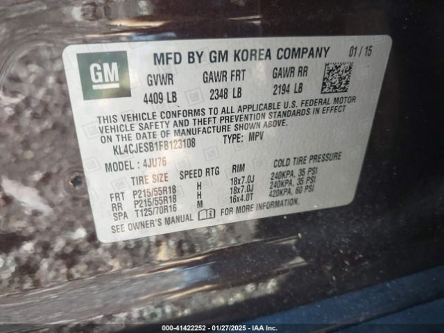 KL4CJESB1FB123108 Buick Encore