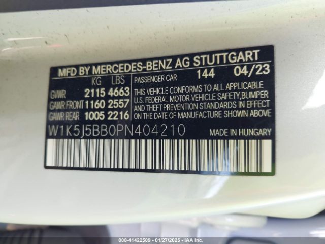 W1K5J5BB0PN404210 Mercedes-Benz Amg Cla 35 4matic