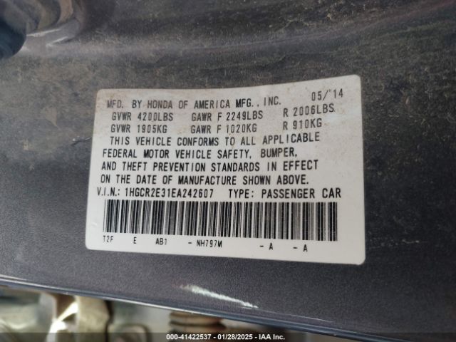 1HGCR2E31EA242607 Honda ACCORD LX