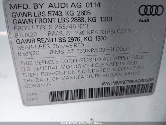 2014 AUDI Q5 WA1VMAFP6EA080386 Photo 8