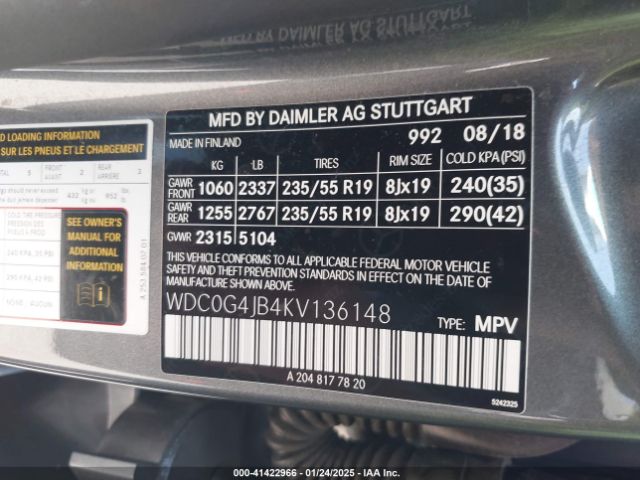 WDC0G4JB4KV136148 Mercedes-Benz GLC 300
