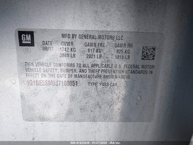Chevrolet Cruze Lt Auto 2018 1G1BE5SM9J7100851 Image 9