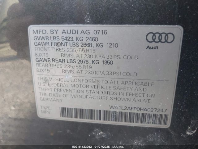 WA1L2AFP0HA027247 Audi Q5 2.0t Premium