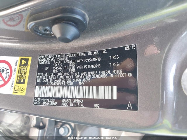 5TDKKRFH5FS112349 Toyota Highlander Xle V6