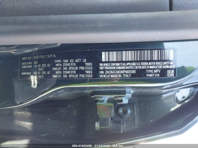 ZACNJCAB3MPM26380 Jeep Renegade Jeepster Fwd