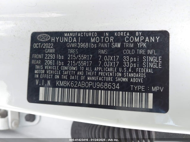 Hyundai Kona Sel 2023 KM8K62AB0PU968634 Image 9
