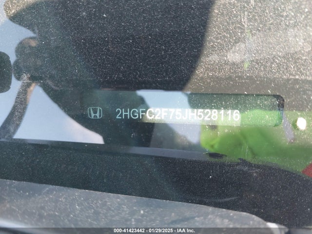 Honda CIVIC EX 2018 2HGFC2F75JH528116 Image 9