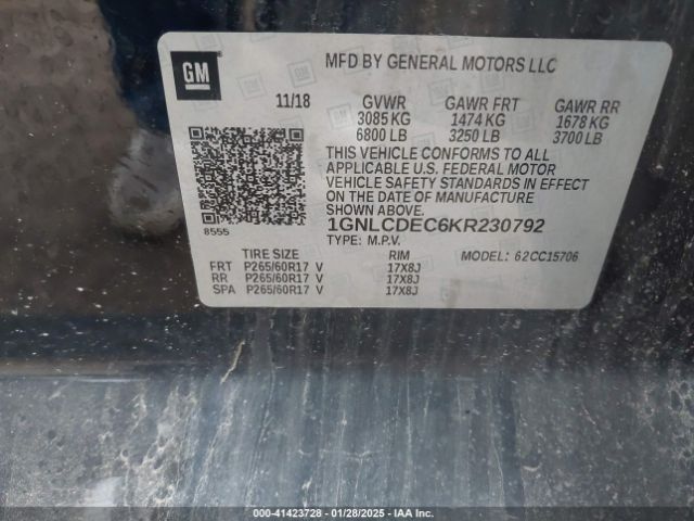 1GNLCDEC6KR230792 Chevrolet Tahoe Commercial Fleet