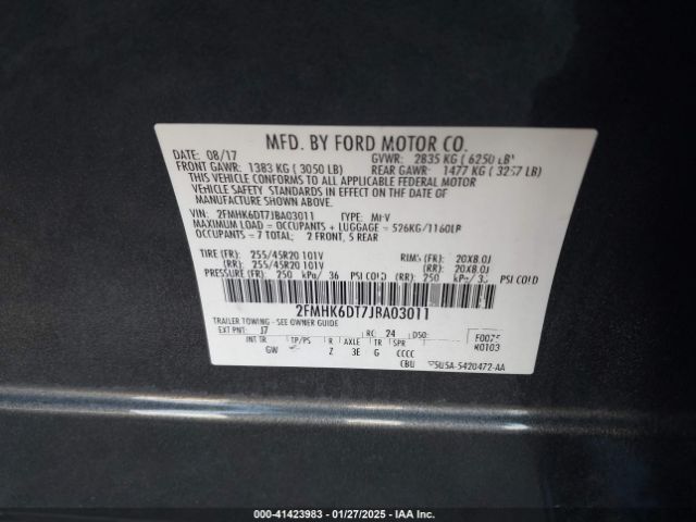 2FMHK6DT7JBA03011 Ford Flex Limited