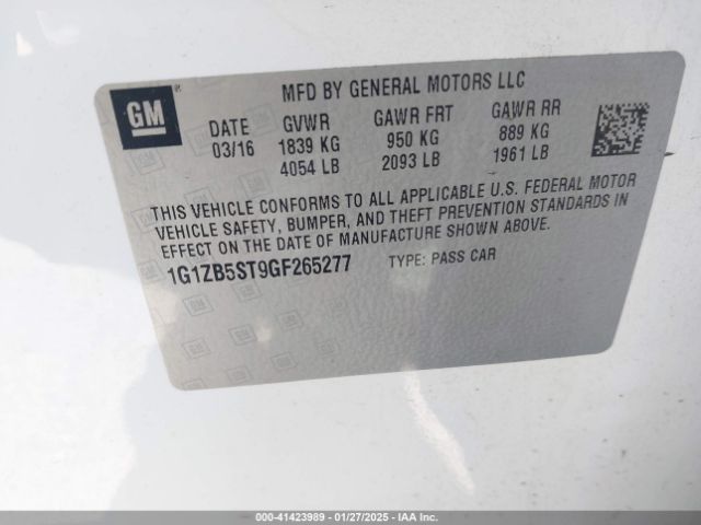 2016 CHEVROLET MALIBU 1G1ZB5ST9GF265277 Photo 8