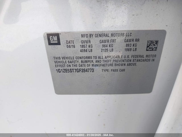 Chevrolet MALIBU 1LT 2016 1G1ZE5ST7GF284773 Image 9