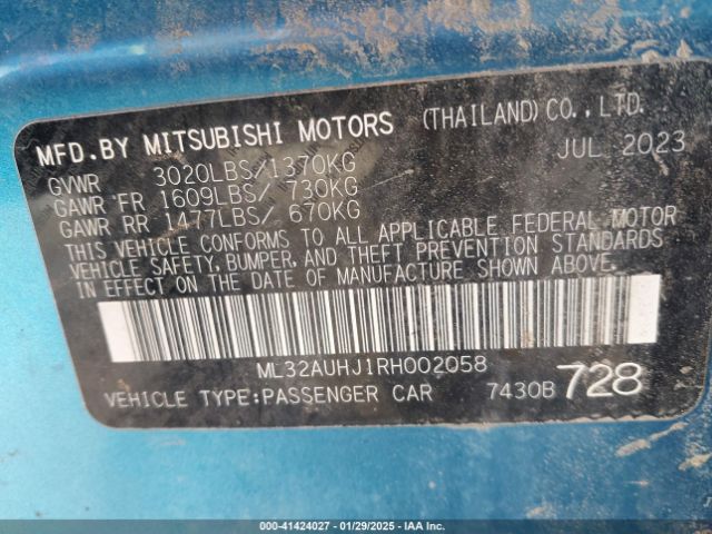 2024 MITSUBISHI MIRAGE ML32AUHJ1RH002058 Photo 8