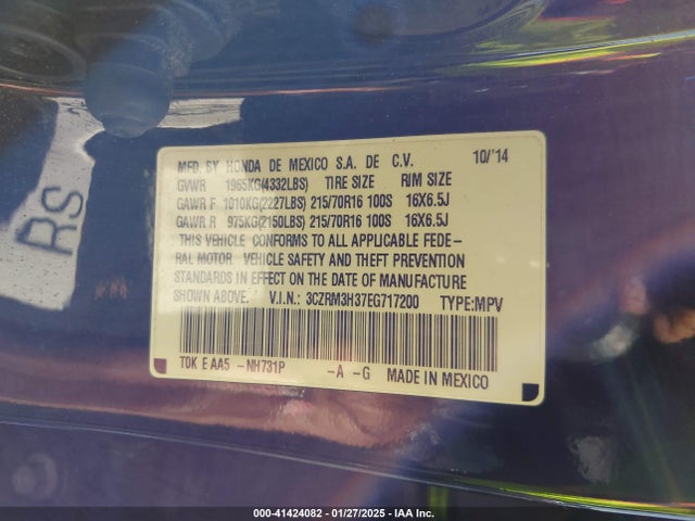 Honda CR-V LX 2014 3CZRM3H37EG717200 Image 9