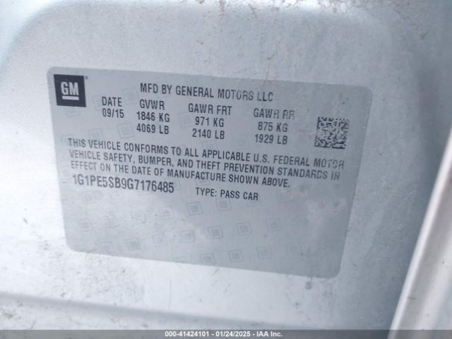 1G1PE5SB9G7176485 Chevrolet Cruze Limited 1lt Auto