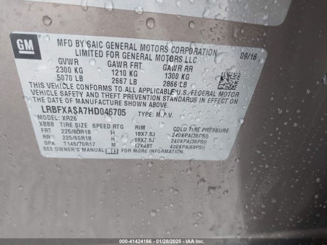 LRBFXASA7HD046705 Buick Envision Preferred