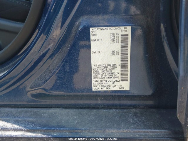 1N4AL3AP2GC271262 Nissan Altima 2.5 Sr