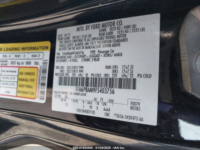 1FA6P8AM9F5403756 Ford Mustang V6