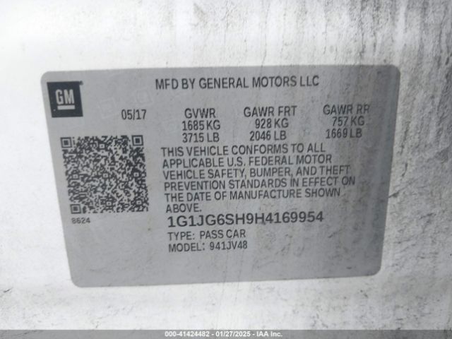1G1JG6SH9H4169954 Chevrolet Sonic Lt Auto