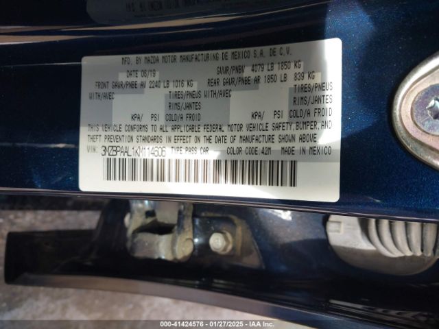3MZBPAAL1KM114606 Mazda Mazda3 Select Package