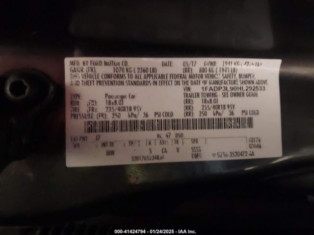 1FADP3L90HL292533 Ford FOCUS ST