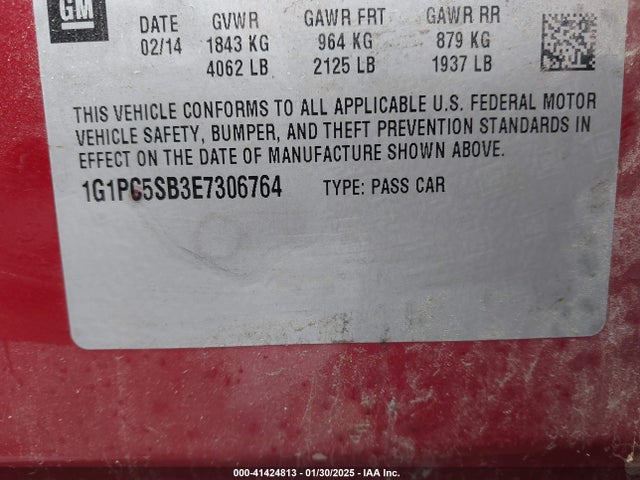 Chevrolet Cruze 1lt Auto 2014 1G1PC5SB3E7306764 Image 9