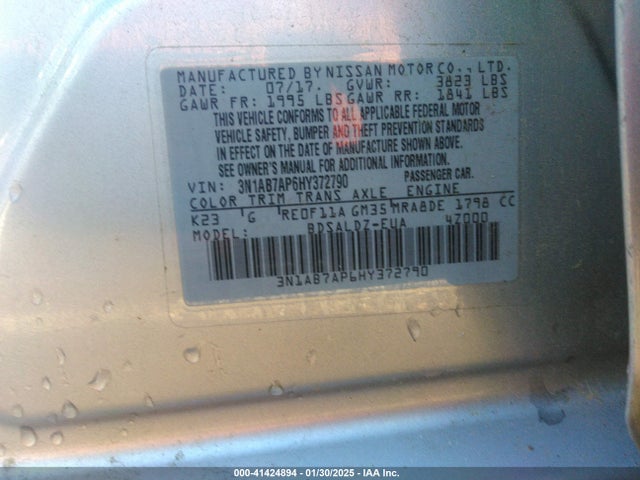 Nissan SENTRA SV 2017 3N1AB7AP6HY372790 Image 9