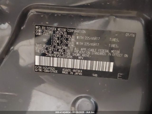 JTMZFREV5GJ073898 Toyota RAV4 LE