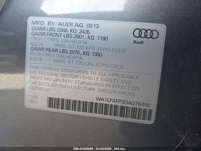 2013 AUDI Q5 WA1LFAFP3DA076490 Photo 8