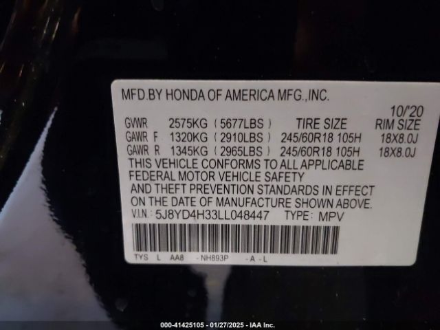 5J8YD4H33LL048447 Acura MDX