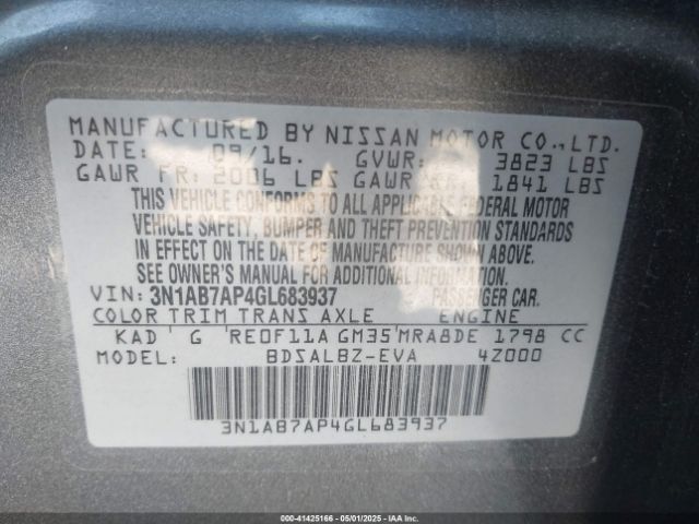 3N1AB7AP4GL683937 Nissan SENTRA S