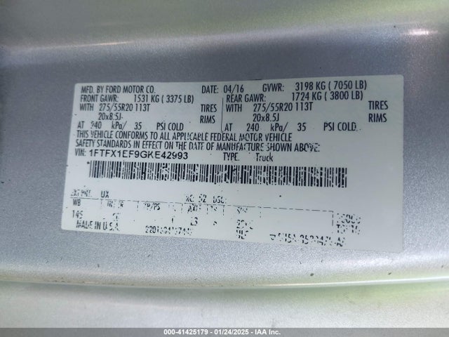 Ford F-150 Xl 2016 1FTFX1EF9GKE42993 Image 9