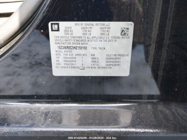 1GCVKREC5HZ158168 Chevrolet Silverado 1500 2lt