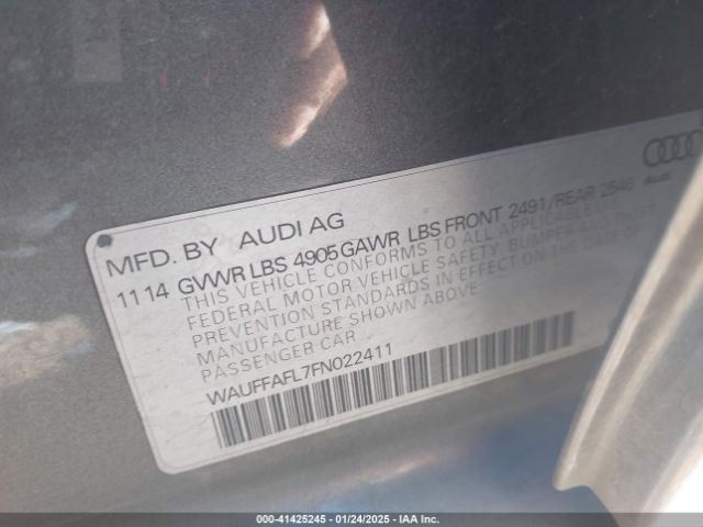 WAUFFAFL7FN022411 Audi A4 2.0t Premium