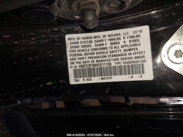 Honda Civic Lx 2017 19XFC2F59HE011159 Image 9
