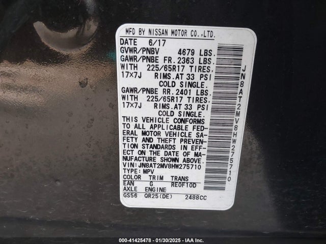 Nissan ROGUE S 2017 JN8AT2MV8HW275710 Image 9