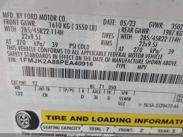 1FMJK2A88PEA40916 Ford Expedition Limited Max