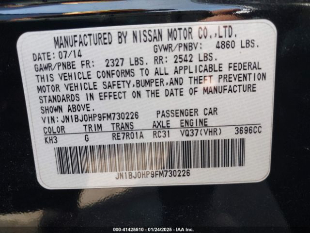 JN1BJ0HP9FM730226 Infiniti QX50