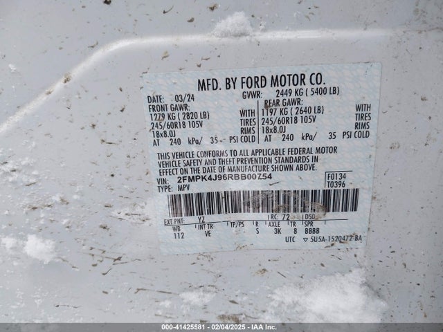 Ford EDGE SEL 2024 2FMPK4J96RBB00754 Image 9