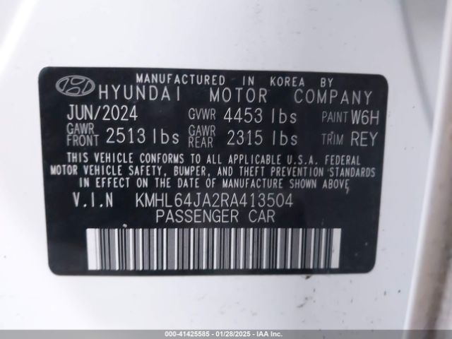 KMHL64JA2RA413504 Hyundai SONATA SEL