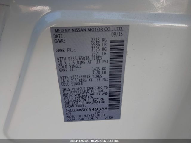 5N1AL0MN5FC549388 Infiniti QX60