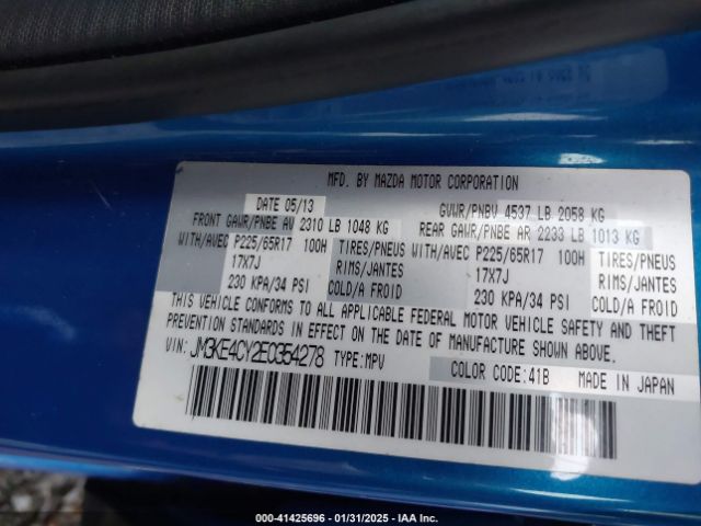 JM3KE4CY2E0354278 Mazda Cx-5 Touring