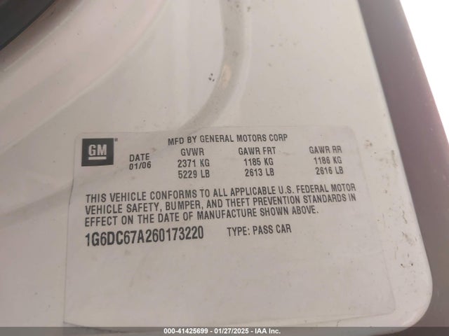 2006 CADILLAC STS 1G6DC67A260173220 Photo 8
